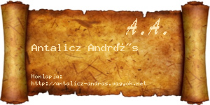 Antalicz András névjegykártya